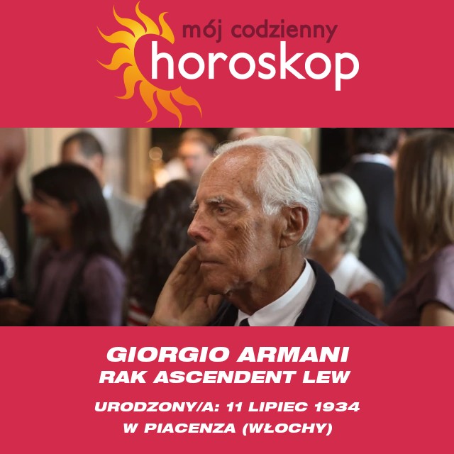 Profil astrologiczny Giorgio Armaniego jako Raka